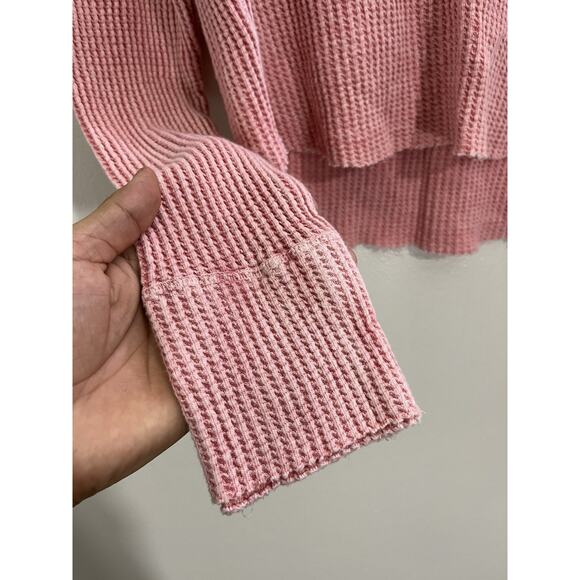 Y2K Free People FP One Colt Waffle Knit Henley S Bohemian Thermal Festival - Picture 2 of 14